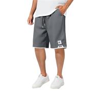 Short Course A Pied Homme - Pantalon De Sport Fin en Soie Glacée pour Homme Séchage Rapide À Porter À L'Extérieur Été Cinquième Taille Moyenne (Grey L)