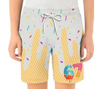 Short court d'été respirant pour enfants - Séchage rapide - Motif crème glacée - Pour la randonnée en plein air, blanc, 3-4 ans