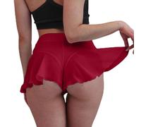 Short court pour femme - Pantalon en jean - Été - Froncé - Haute - Danse - Pantalon féminin - Mini pantalon de taille - Bikini court - Pantalon de course - Pantalon d'été léger - Tenue de gym - Sport