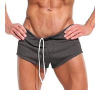 Short court sexy de 7,6 cm pour homme - Doux et décontracté - Taille basse - Cordon de serrage - Short de course à pied - Short de sport pour homme - Séchage rapide, gris foncé, M