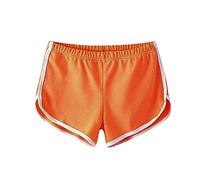 Short court sexy pour homme - Yoga Active - Short d'entraînement solide et décontracté - Short d'été - Bikini avec short pour femme - Ensemble fluo, Orange, S
