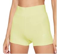 Short cycliste Femme Adidas Booty - Jaune - Taille haute - Ceinture élastique - Logo Adidas 40