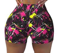 Short Cycliste Rose Abstrait à imprimé tie-Dye pour Femme, Short de Course pour Femme, pour Le Sport, Le Yoga, la Gym et l'entraînement