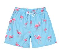 Short de bain à dissoudre - Cadeau amusant pour frère, petit ami, enterrement de vie de jeune fille, fête à la piscine, Bleu flamant rose, Medium