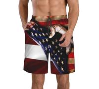 Short De Bain America and Latvia Latvians Flag Short De Plage Hommes Shorts Cordon De Réglable Boardshort pour Natation Sport Vacances 3XL