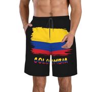 Short De Bain Colombia Colombian Flag Short De Plage Casual Boardshort Hommes Court De Plage pour Natation Piscine Vacances S