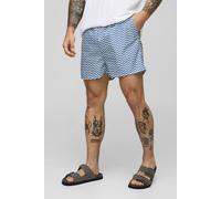 Short de bain court imprimé zigzag homme - bleu - XS, bleu