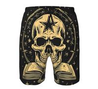 Short De Bain Divination par Le Tarot des Sorcières Crânes Short De Plage Cordon De Réglable Boardshort Séchage Rapide Shorts pour Surf Piscine Vacances XXL