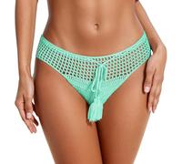 Short de Bain féminin en Crochet Fait Main pour l'été doublé et Confortable avec Un Design et élégant (Green, M)