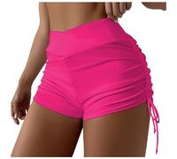 Short de Bain Femme Bas de Maillot Contrôle du Ventre Culotte Boxer à Cordon Maillot de Bain Court Séchage Rapide avec Doublure MaillotMenstruel Culotte