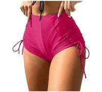 Short de Bain Femme Bas de Maillot de Bain Shorty Taille Haute Culotte Boxer à Cordon pour Plage Piscine Natation Sport