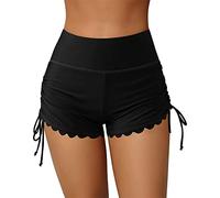 Short de Bain Femme Bas de Maillot de Bain Shorty Taille Haute Culotte Boxer à Cordon pour Plage Piscine Natation Sport