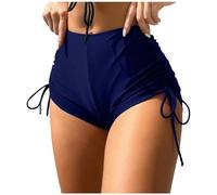 Short de Bain Femme Bas de Maillot de Bain Shorty Taille Haute Culotte Boxer à Cordon pour Plage Piscine Natation Sport