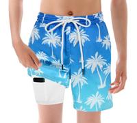 Short de Bain Garcon, Shorts de Bain pour Enfant avec Compression, Maillot de Bain Garçons 2 en 1, Anti Poussière, Anti Sable, Tissu à Séchage Rapide, Frais et Agréable, pour la Plage et Le Vélo