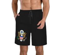 Short De Bain Greater Coat of Arms of The United States Short De Plage Casual Shorts De Bain Cordon De Réglable Boardshort pour Vacances Natation Voyage L