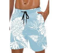 Short de bain hawaïen à séchage rapide pour homme, doublure en maille, entrejambe de 22,9 cm, short de plage avec poches