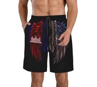 Short De Bain Homme Aile du Drapeau Cambodgien Entre L'Amérique Et Le Cambodge Beach Shorts Respirant Swim Trunks Casual Boardshort pour Trave Outdoor Piscine 3XL