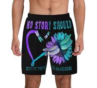 Short De Bain Homme Aucune Histoire Ne Devrait Se Terminer Trop Tôt. Sensibilisation À La Prévention du Suicide. Men's Swimming Trunks Confortable Boardshort Réglable Swim Trunks pour Trave XL