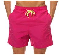 Short de Bain Homme Court Maillot de Bain Homme Séchage Rapide Boardshort Short de Bains Hommes Mayo Boxer de Bain Homme Piscine Shorts de Bain Natation Plage Calecon de Bain Grande Taille Rose XL