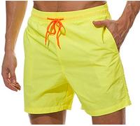 Short de Bain Homme Court Maillot de Bain Homme Séchage Rapide Boardshort Short de Bains Hommes Mayo Boxer de Bain Homme Piscine Shorts de Bain Natation Plage Calecon de Bain Grande Taille Jaune L