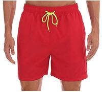 Short de Bain Homme Court Maillot de Bain Homme Séchage Rapide Boardshort Short de Bains Hommes Mayo Boxer de Bain Homme Piscine Shorts de Bain Natation Plage Calecon de Bain Grande Taille Rouge L