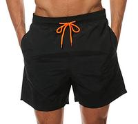 Short de Bain Homme Court Maillot de Bain Homme Séchage Rapide Boardshort Short de Bains Hommes Mayo Boxer de Bain Homme Piscine Shorts de Bain Natation Plage Calecon de Bain Grande Taille Noir L