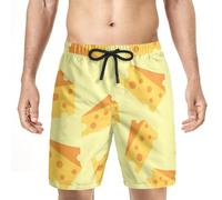 Short De Bain Homme Fromage Savoureux Classics Short De Plage avec Poches Boardshort pour Homme pour Sport Natation Vacance XL