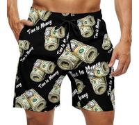 Short De Bain Homme Le Temps, C'est De l'argent. Boardshort Confortable Beach Shorts Respirant Men's Swimming Trunks pour Trave Outdoor Piscine L