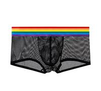 Short de Bain Homme Maille Sexy Érotique Pride Couleur Néon Shorts et Bermudas Homme Imprimé Lgbt Maillot de Bain Boxer Couleur Fluo Calecon Colorée Rainbow Shorty Carnaval Drapeau Lgbt Slip de Bain