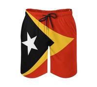 Short De Bain Homme Modèle De Drapeau du Timor Oriental Beach Shorts Léger Swim Trunks Tendance Boardshort pour Vacances Plage Natation L