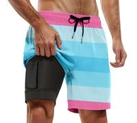 Short de Bain Homme Motif Animal Original Tissu Léger Capybara État d’Esprit Décontracté pour Plage Piscine et Vacances Cinq Quartiers(Light Blue #20, S)