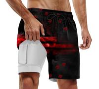 Short De Bain Homme Plage, Boardshort Homme Confortable Décontracté pour Été Plage et Fêtes avec Imprimé Feuille d'Érable Coupe Ample Idéal avec T-Shirts et Débardeurs