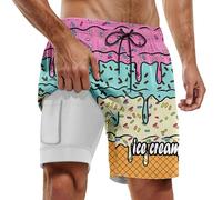 Short de Bain Homme pour fêtes d'été Piscine et Plage modèle Double Couche avec imprimé Design pour Un Port Confortable Lors des journées ensoleillées (XXL)
