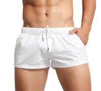 Short de Bain Homme Shorts de plage d'été for hommes, maillots de bain, shorts de planche, pantalons courts, shorts de sport for hommes, shorts de natation, de surf, de fitness, à séchage rapide(White