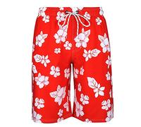 Short De Bain Homme Sport Plage Maillots De Piscine Surf Hawaïen Natation Short De Bain Grande Taille Respirant Boxer Mer Avec Poches Avec Cordon Réglable Shorts Hommes, rouge, M