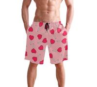 Short De Bain Homme Sucette en Forme De Cœur Boardshort Confortable Men's Swimming Trunks Cordon Réglable Swim Trunks pour Vacances Outdoor Trave S