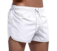 Short De Bain Homme Taille Élastique, Short De Plage Homme Mini Couleur Unie Décontracté Séchage Rapide Respirant Pants avec Cordon De Serrage Réglable Confortable Classiques Simple Pantalon Court