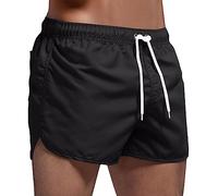 Short De Bain Homme Taille Élastique, Short De Plage Homme Mini Couleur Unie Décontracté Séchage Rapide Respirant Pants avec Cordon De Serrage Réglable Confortable Classiques Simple Pantalon Court