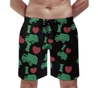 Short De Bain I Love Trash Garbage Trucks Boardshort Séchage Rapide Court De Plage Hommes Short De Plage pour Natation Voyage Piscine 2XL