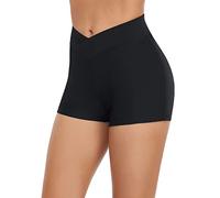 Short de bain imperméable taille haute pour femme - Maillot de bain pour adolescentes et filles - Contrôle du ventre - Couverture complète, Noir , M
