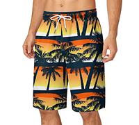 Short de bain long 3/4 pour homme à séchage rapide pour les vacances, le surf, le fitness décontracté et le sport, Z1-orange., XL