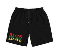 Short De Bain Mois De L'Histoire des Noirs Short De Plage Hommes Boardshort Respirant Shorts pour Vacances Voyage Surf M
