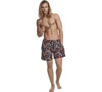 Urban Classics Short de bain boxer Homme Pattern Multicolore (Blk/Tropical 02061) 5XL EU