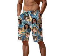 Short de Bain Personnalisable Cadeau avec Photo Visage Boxer de Bain Homme Séchage Rapide Slip de Bain Respirable personnalisé Maillot de Bain Homme Piscine Légère Badehose Grande Taille