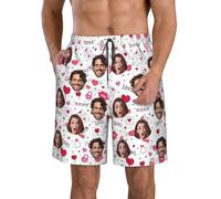 Short de Bain personnalisé, Personnalisable avec photos, texte, prénoms ou logos, Séchage rapide, Respirable, Légère, pour la natation d'été et les vêtements décontractés