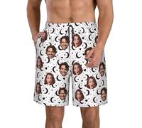 Short de Bain personnalisé, Personnalisable avec photos, texte, prénoms ou logos, Séchage rapide, Respirable, Légère, pour la natation d'été et les vêtements décontractés