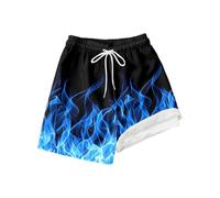 Short de bain pour bébé garçon 62, tendance, uni, avec doublure de compression, short de bain extensible, taille S garçon, bleu, 7T=130