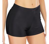 Short de bain pour femme, taille haute, contrôle du ventre, maillot de bain, bikini, plage, boyleg, Noir , S