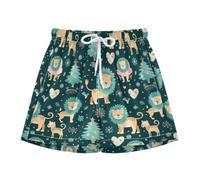 Short de bain pour garçon Bleu sarcelle Six Lion Hiver Noël, Bleu sarcelle Six Lion Winter Christmas, 4-5 ans