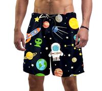 Short de bain pour homme à séchage rapide avec doublure en maille Motif astronomie, Multicolore, XXL/taille unique